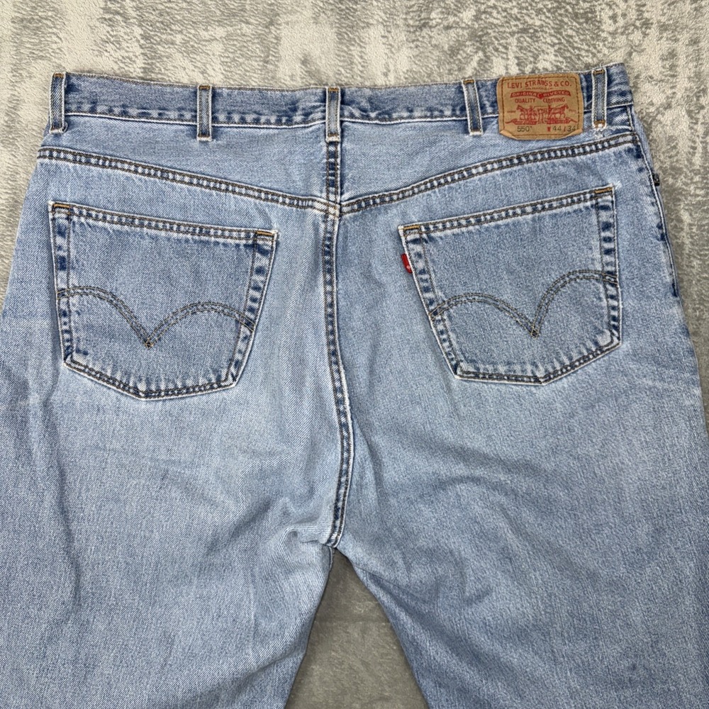 Vtg Levis 550 Jeans Relaxed Fit USA Made 44x34 Blue Denim Jeans StoneWash *READ - Picture 10 of 14